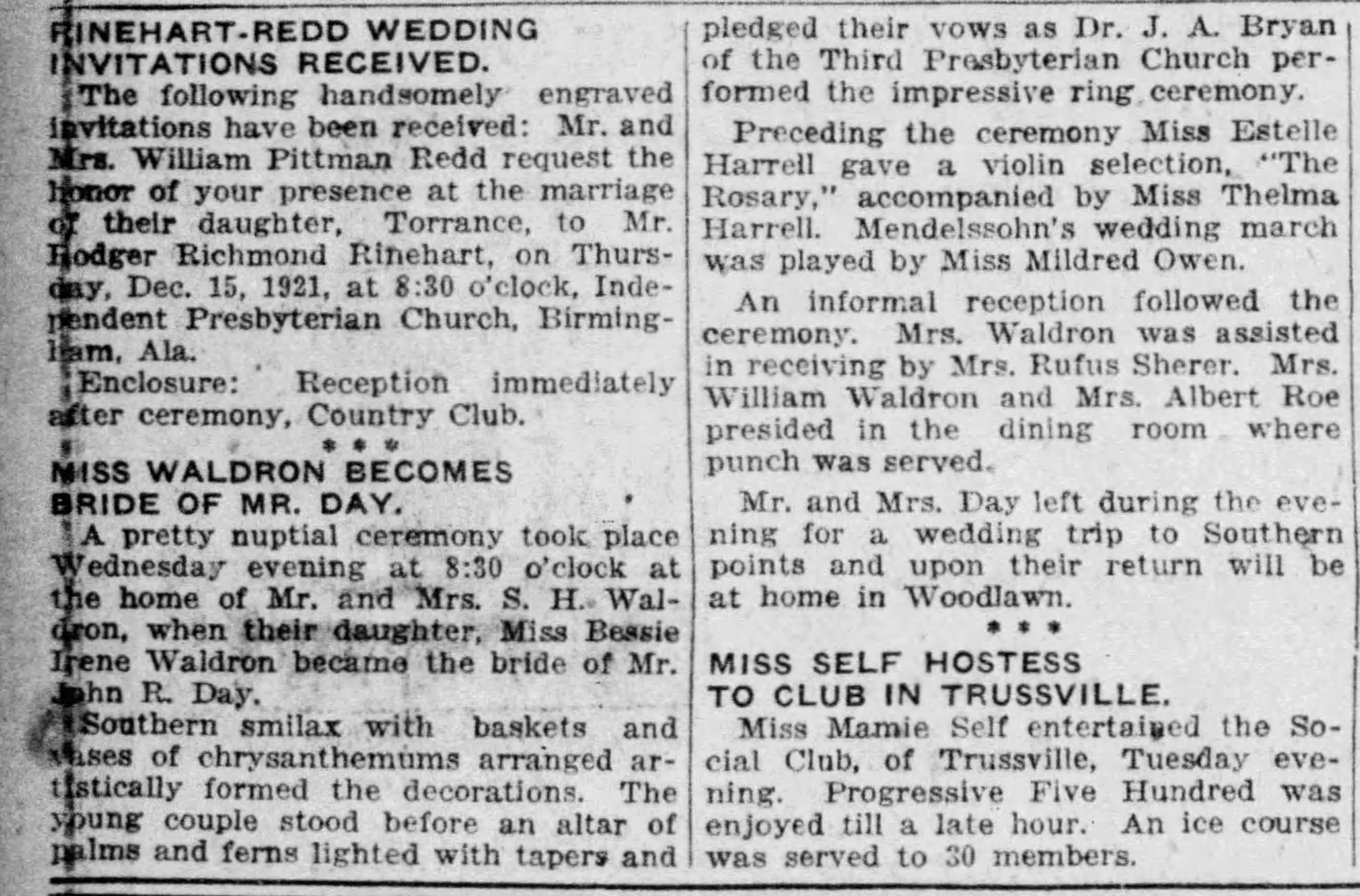 Bessie Irene Waldron-John R. Day